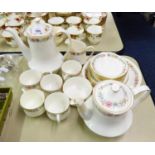 NINETEEN PIECE ROYAL ALBERT BELINDA PATTERN CHINA PART TEA AND COFFEE SERVICE, comprising: TEA