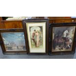 SIX LARGE REPRODUCTION PRINTS, including a FARM YARD SCENE AFTER J.F HERRING SENIOR, all framed (6)