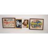 EIGHT FRAMED LOBBY STILLS OF BETTY GRABLE FILMS and approximately 30 FRAMED PHOTOGRAPS OF BETTY