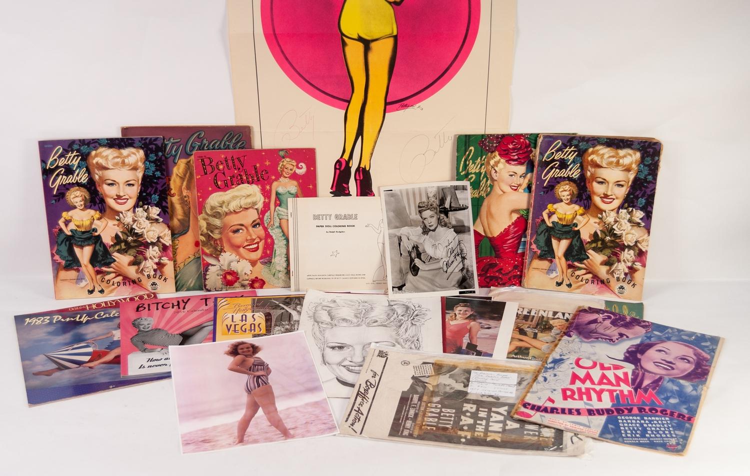 BETTY GRABLE, ?WELCOME HOME BOYS? SIGNED POSTER, together with TWO PAPER DOLL BOOKS, FOUR - Image 2 of 2