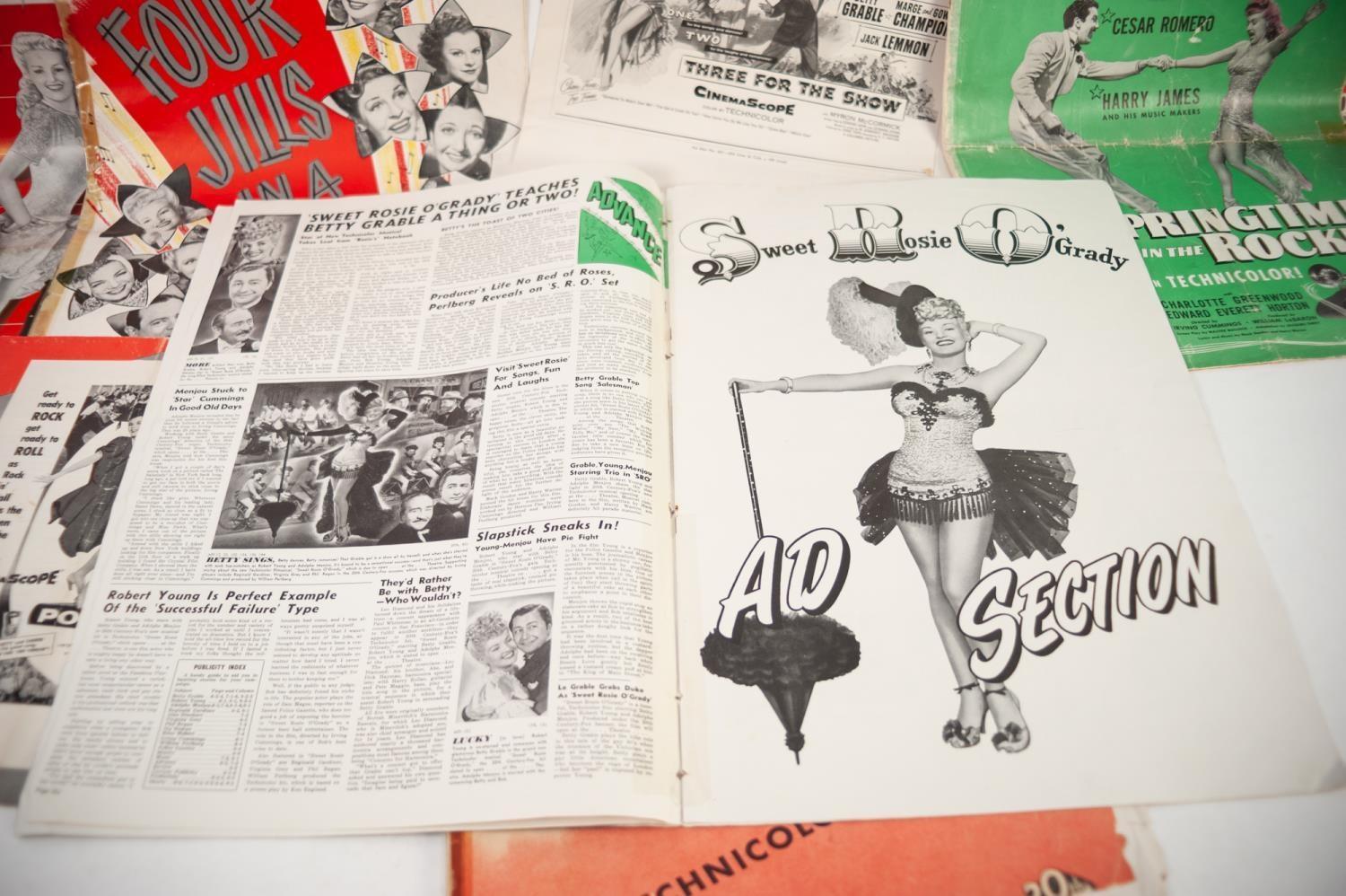 SEVEN LARGE FORMAT PRESS BOOKS FOR BETTY GRABLE FILMS, 'Sweet Rosie O'Grady'; 'Moon over Miami'; ' - Image 2 of 3