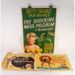 FIVE BETTY GRABLE FILM POSTERS, ?THE SHOCKING MISS PILGRIM?, 78? x 41? (198cm x 104cm), ?THE