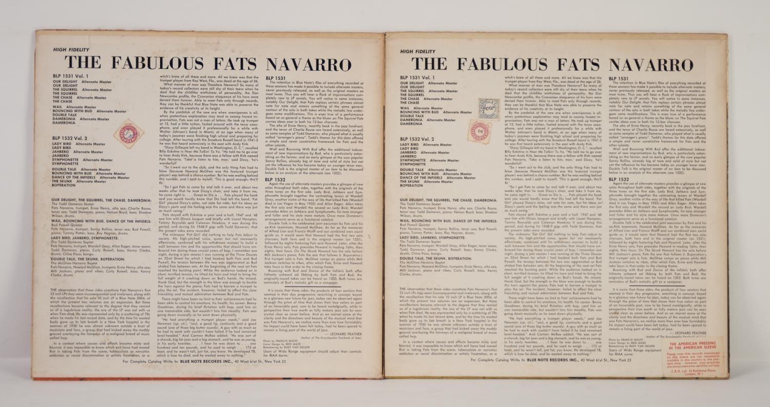 JAZZ, VINYL RECORDS-N IS FOR FATS NAVARRO-THE FABULOUS FATS NAVARRO, Blue Note (BLP 1531) Volume - Image 2 of 2