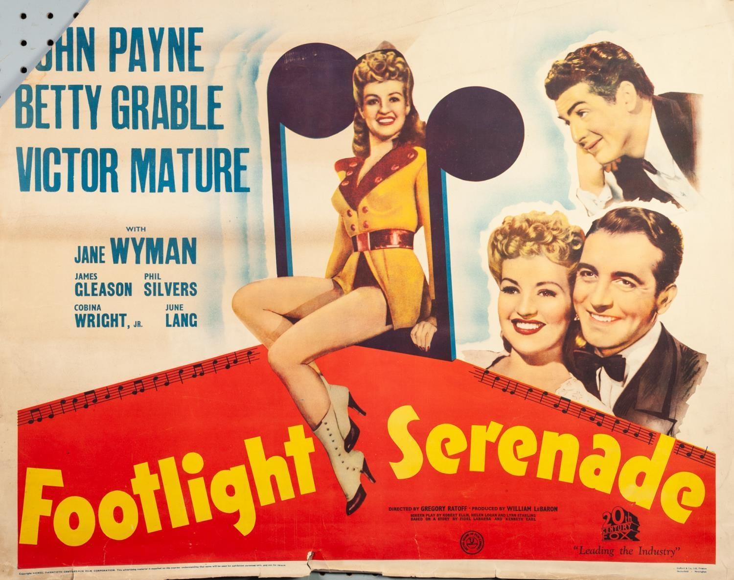 FOUR BETTY GRABLE FILM POSTERS 'Footlight Serenade'; 'Diamond Horseshoe'; 'Sweet Rosie O'Grady' - Image 4 of 4