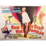 QUAD FILM POSTER 'HOW TO BE VERY VERY POPULAR' starring Sheree North, Betty Grable, Bob Cummings,