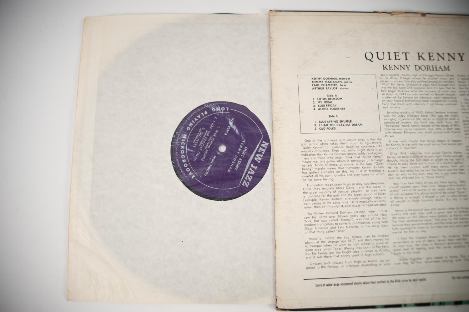 JAZZ, VINYL RECORDS- D IS FOR KENNY DORHAM-QUIET KENNY, NEW JAZZ (NJLP 8225). Original US pressing - Image 4 of 7