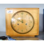 EARLY TWENTIETH CENTURY SMITHS WALNUT CASED MANTLE CLOCK, in oblong case