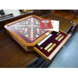 A DELUXE SCRABBLE COLLECTORS EDITION BOARD GAME, COMPLETE WITH 22CT GOLD PLATED LETTER TILES AND