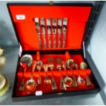 ELECTROPLATE SHEFFIELD. PART CANTEEN OF CUTLERY FOR SIX PERSONS IN FITTED BOX