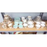 GROUP OF TEA WARES TO INCLUDE POOLE CUPS AND SAUCERS, ROYAL VALE EXAMPLE AND ANOTHER