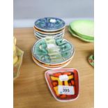 SET OF 8 CIRCULAR POOLE TRINKET DISHES AND ANOTHER, ALL HAVING ABSTRACT DESIGN (9)