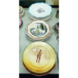 A SELECTION OF RACK PLATES TO INCLUDE; EXAMPLES OF ROYAL DOULTON, COPELAND, WEDGWOOD, RIDGWAYS,