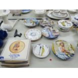 SEVEN CHINA COLLECTORS PLATES "BECKY'S DAYS" TWO HUMMEL YEAR PLATES, BOXED AND FIVE DECORATIVE