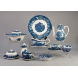 ONE HUNDRED AND TWENTY THREE PIECES OF ENOCH WEDGWOOD ?AVON COTTAGES? BLUE AND WHITE POTTERY DINNER,