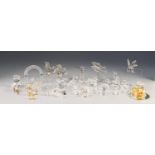 COLLECTION OF SWAROVSKI AND SIMILAR MINIATURE CUT AND MODEL GLASS MODELS, mainly of animals,