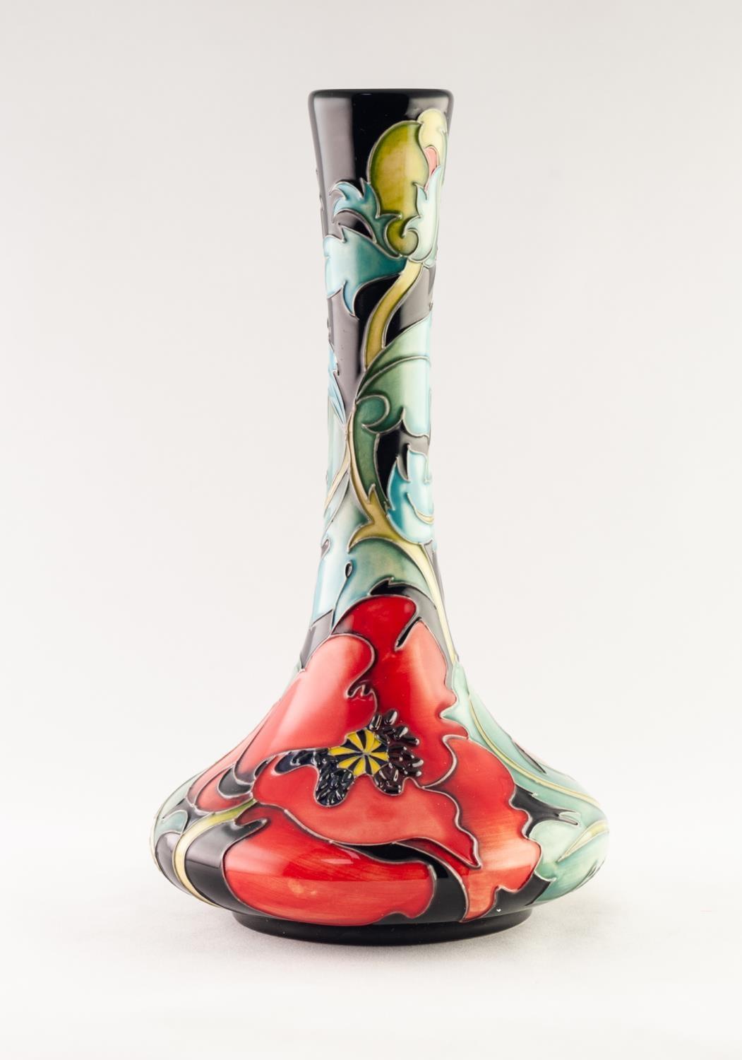 MODERN MOORCROFT ARTIST SIGNED LIMITED EDITION ?WALTER?S SOMME? TUBE LINED POTTERY VASE FROM THE