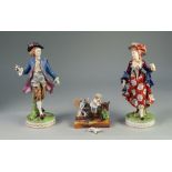 A PAIR OF LATE 19th/EARLY 20th CENTURY GERMAN VOLKSTEDT FIGURE OF A LADY AND A GALLANT,