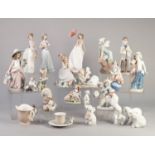 A SELECTION OF 22 ITEMS OF LLADRO porcelain, including figures, polar bears etc (22)