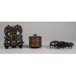 LATE 19th CENTURY ORIENTAL CAST AND PATINATED BRONZE MODEL LOBSTER, and an Eastern COPPER ALLOY