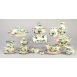 SIXTY THREE PIECE MODERN MASONS GREEN ?CHARTREUSE? PATTERN POTTERY PART DINNER AND TEA SERVICE,
