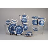 THIRTY EIGHT PIECE MASON?S 'VISTA' PATTERN BLUE AND WHITE POTTERY PART TEA SERVICE, comprising: