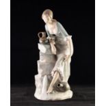 NAO PORCELAIN FIGURE OF A YOUNG WOMAN AT A SPRING, 13? (33cm) high, impressed mark