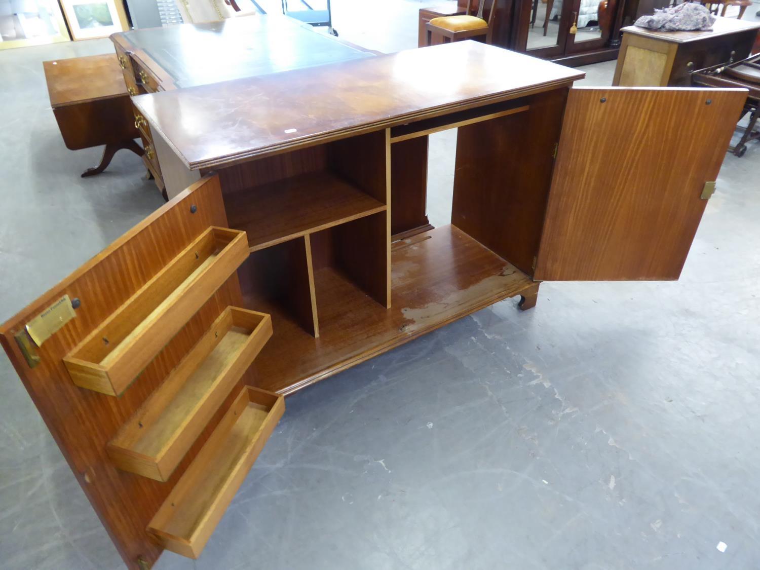 *BEVAN FUNNELL REGENCY STYLE MAHOGANY SIDE CABINET, THE TWO DOORS EACH FACED AS A FALSE DRAWER - Image 3 of 3