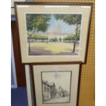 ARTIST SIGNED COLOUR PRINT' SEVILLE ' AND ANOTHER OF 'KNUTSFORD'