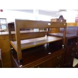 1960's TEAK TWO TIER OBLONG COFFEE TABLE, ON CASTORS