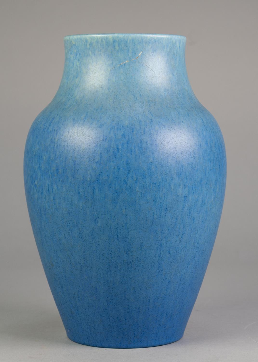 ROYAL LANCASTRIAN POTTERY VASE, of ovoid form, glazed in fading, mottled tones of blue, 10 ½? (26. - Image 2 of 4