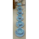 A POOLE POTTERY ELEVEN PIECE PART TEA SET