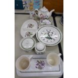 A SELECTION OF PORTMERION POTTERY TO INCLUDE; A TEAPOT, BUTTER DISH AND COVER ETC... (11 PIECES)