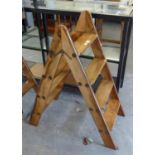 A PAIR OF GOOD QUALITY FOLDING LIBRARY STEPS