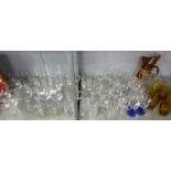 A QUANTITY OF DRINKING GLASSES VARIOUS