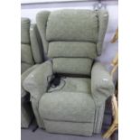 MATCHING WINGED LOUNGE CHAIR WITH ELECTRONICALLY RECLINING ACTION AND RISING LEG REST