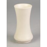 ROYAL LANCASTRIAN MATT WHITE GLAZED POTTERY SMALL VASE, of waisted, footed form, 5? (12.7cm) high,