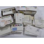 LARGE PLASTIC CRATE CONTAINING DUPLICATED GB AND SPANISH FDC?S , plus loose stamps . Large quantity