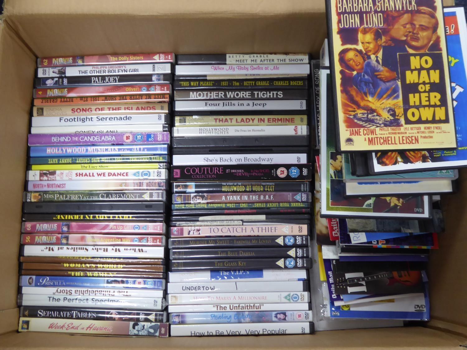 APPROXIMATELY 300 DVDs AND CDs, MAINLY CLASSIC FILMS including Betty Grable films (circa 50% of DVDs