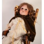 EARLY 1900s WALTERHAUSEN, GERMANY, BISQUE HEAD DOLL, NUMBERED 1916, 10a with sleeping brown eyes and