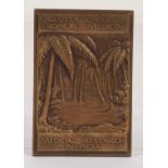 GOOD CAST BRONZE OBLONG PLAQUE TO COMMEMORATE THE EARL OF MINTO KG VICEROY OF INDIA depicted in