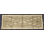 TWENTIETH CENTURY SILK ALTAR CLOTH, decorated with gold embroidered thread having purple, pink and