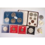 SELECTION OF CROWN AND FIVE POUND COINS/MEDALLIONS RELATING TO ISLE OF MAN including five Manx