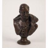 AFTER GLADENBECK EARLY 20th CENTURY BRONZE BUST OF KAISER WILHELM II depicted wiht fur coat over