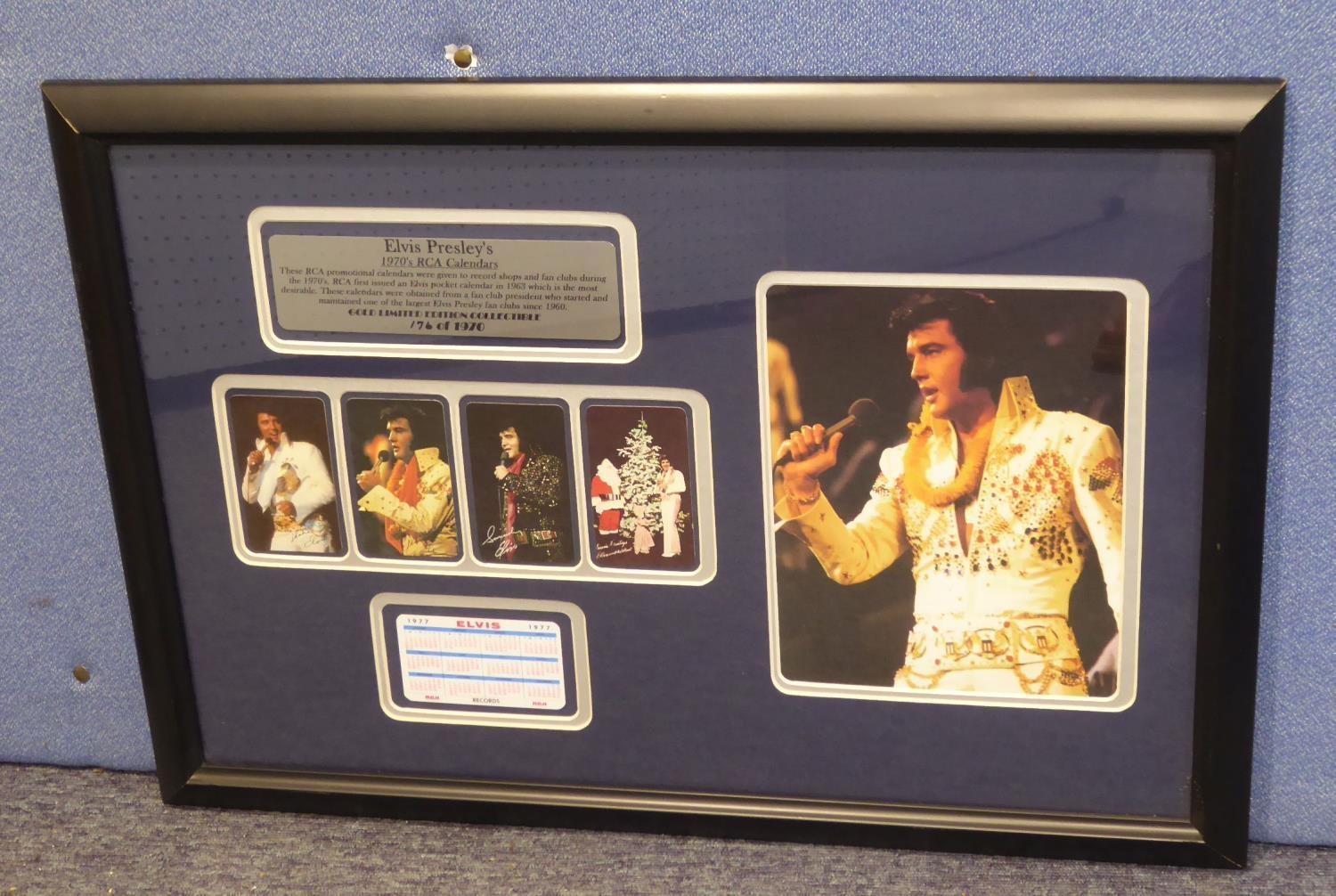 ELVIS PRESLEY LIMITED EDITION REPRODUCTION ?1970?s RCA CALENDAR?, framed with reproduction