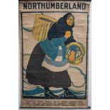 RAILWAY TRAVEL POSTER- An original Northumbria LNER, London and North Eastern Railways poster