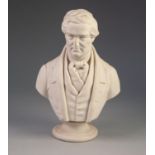 AFTER JAMES J WESTMACOTT COPELAND PARIAN BUST OF THE Rt HONOURABLE ROBERT PEEL inscribed and stamped