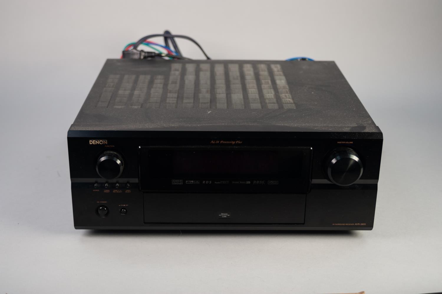 DENON AV SURROUND RECIEVER AVR-3805, AL 24 Processing Plus. Made in Japan. Various cables power