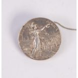 queens south african medal 1899-1902 with soldered pin and small loop as a brooch to the reverse,