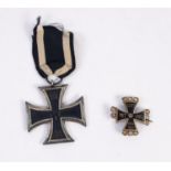GERMAN WORLD WAR I IRON CROSS SECOND CLASS 1914-18 with ribbon together with a SWEETHEARTS BRASS AND