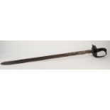 19th CENTURY CAVALRY SWORD, 34 1/2" (87.5cm) blade stamped with numeral 4 beneath a crown